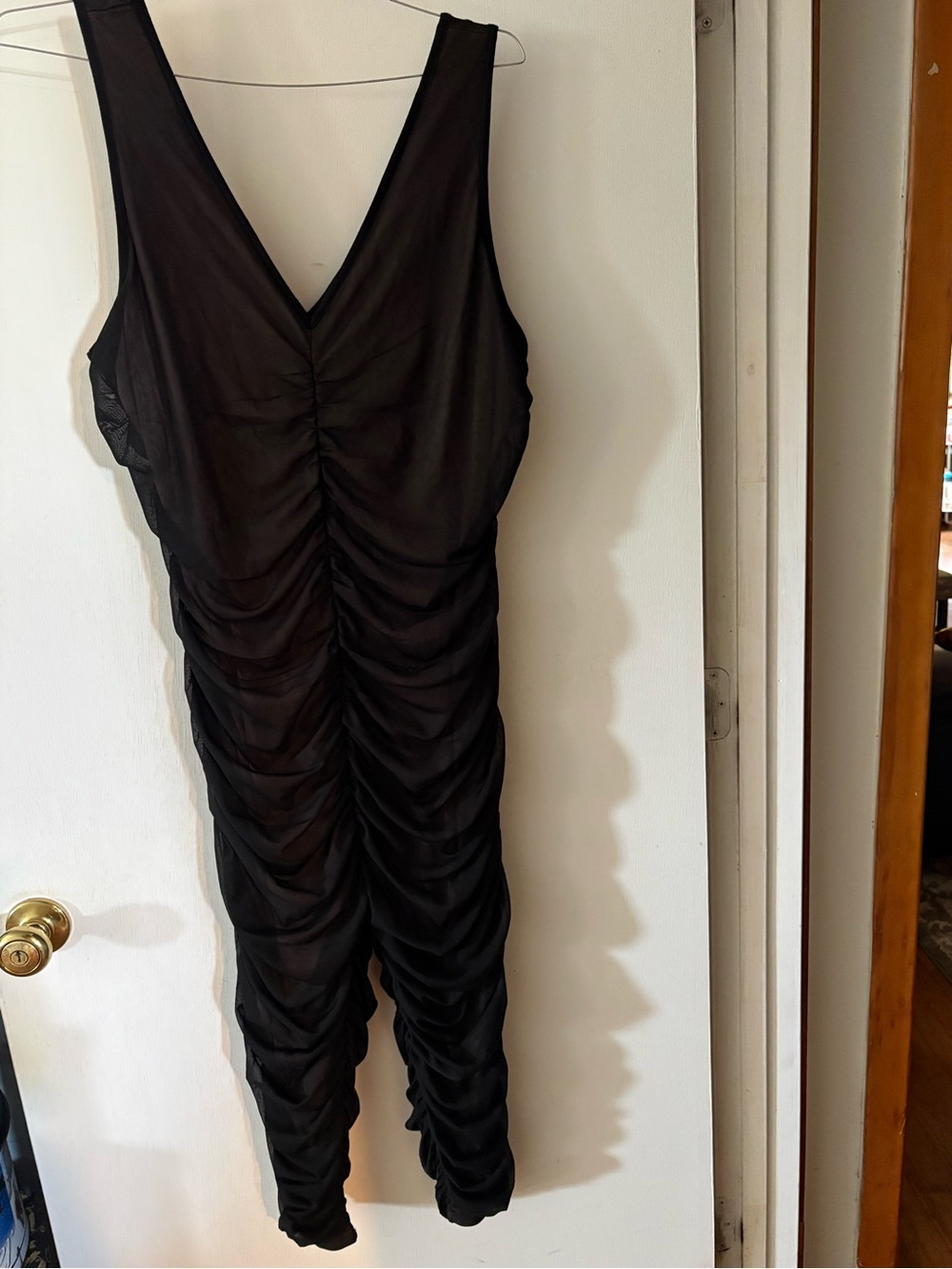 Black Ruched Sleeveless Cropped Jumpsuit